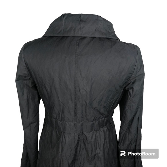 LOFT Lightweight Cinched Waist Rain Jacket Coat Packable Gray Size 4 - Picture 6 of 8